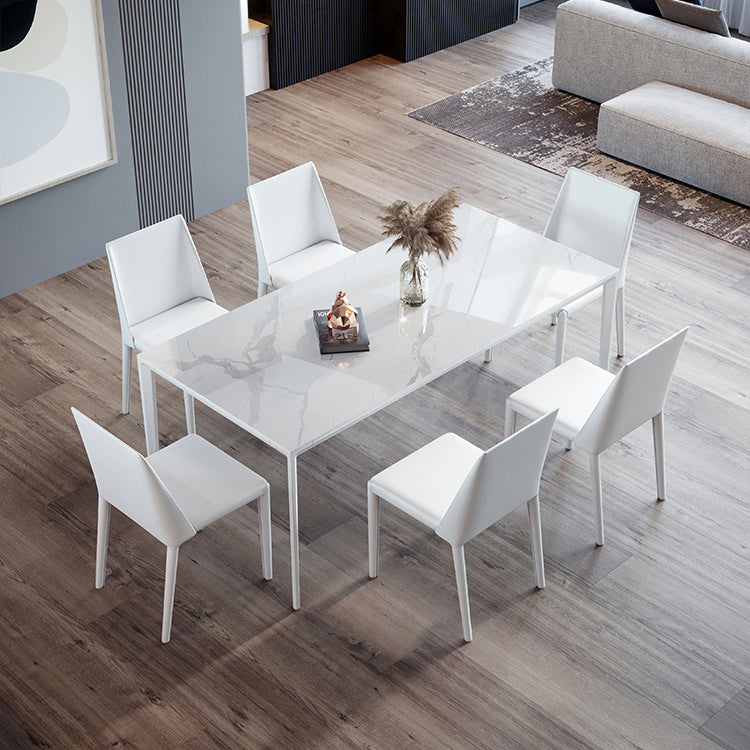 Moderne Rechteck Diniate Set 1/4/5/7 Stück Stein Top Esstisch Set