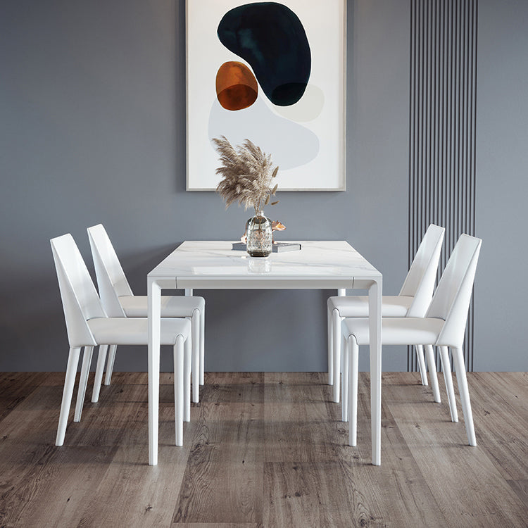 Moderne Rechteck Diniate Set 1/4/5/7 Stück Stein Top Esstisch Set