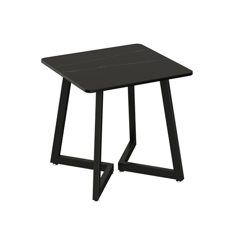 Modern 1/3/7 Pieces Dining Set Rectangle Stone Dining Table for Cafe Black 24"L x 24"W Clearhalo 'Dining Room Sets' 'Dining Tables & Seating' 'dining_room_set' 'furn' 'furn_dining_room_set' 'Furniture' 'Kitchen & Dining Furniture' 5291700