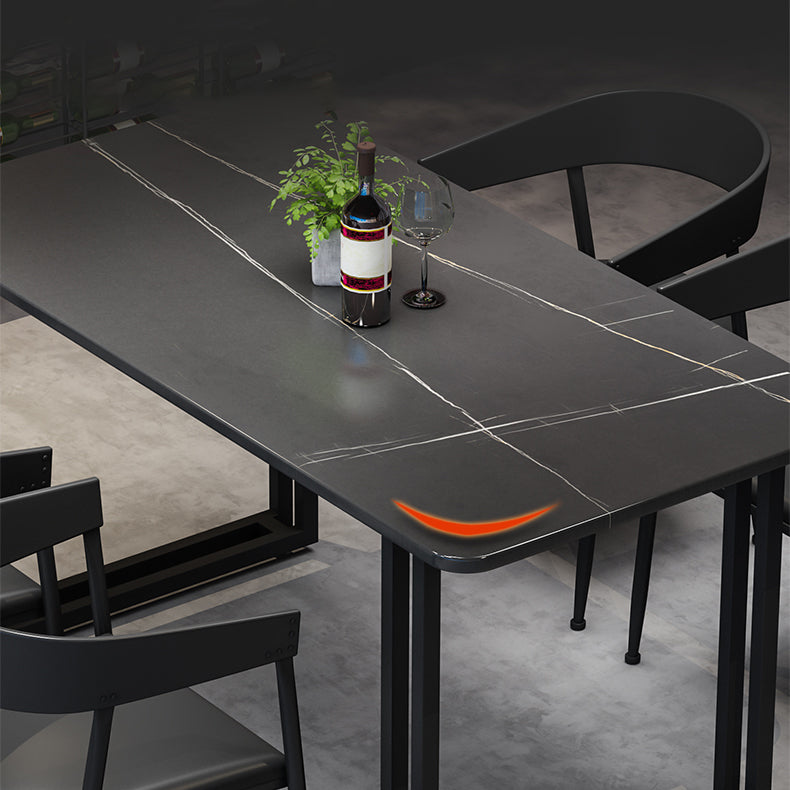 Modern 1/3/7 Pieces Dining Set Rectangle Stone Dining Table for Cafe Clearhalo 'Dining Room Sets' 'Dining Tables & Seating' 'dining_room_set' 'furn' 'furn_dining_room_set' 'Furniture' 'Kitchen & Dining Furniture' 5291708