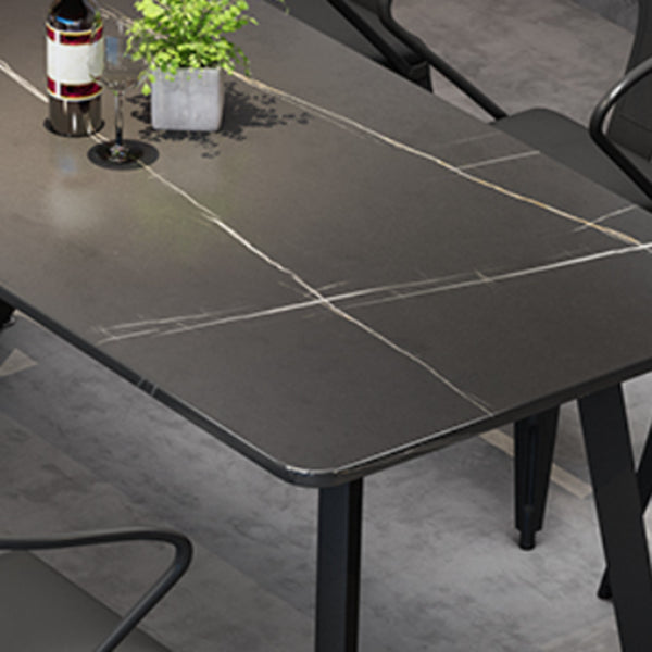 Modern 1/3/7 Pieces Dining Set Rectangle Stone Dining Table for Cafe Clearhalo 'Dining Room Sets' 'Dining Tables & Seating' 'dining_room_set' 'furn' 'furn_dining_room_set' 'Furniture' 'Kitchen & Dining Furniture' 5291709