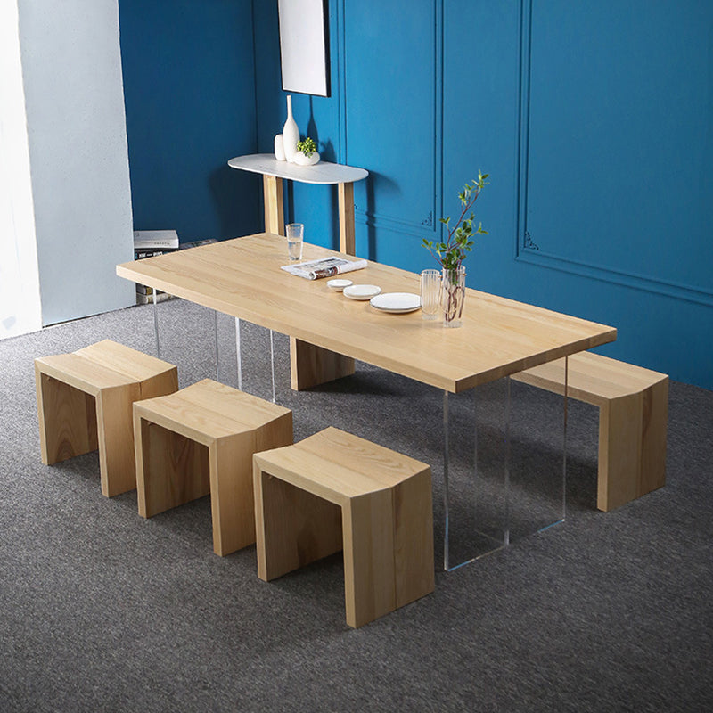 Table à manger en bois massif table de restauration de style contemporain pour cuisine à la maison