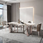 Rectangle Sintered Stone Top Table Contemporary Metal Base Dining Table Pandora Gold 70.9"L x 35.4"W x 29.5"H Without Chairs Clearhalo 'Dining Tables & Seating' 'Dining Tables' 'dining_table' 'furn' 'furn_dining_table' 'Furniture' 'Kitchen & Dining Furniture' 5291925