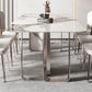 Rectangle Sintered Stone Top Table Contemporary Metal Base Dining Table Clearhalo 'Dining Tables & Seating' 'Dining Tables' 'dining_table' 'furn' 'furn_dining_table' 'Furniture' 'Kitchen & Dining Furniture' 5291933