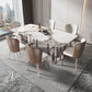 Rectangle Sintered Stone Top Table Contemporary Metal Base Dining Table Clearhalo 'Dining Tables & Seating' 'Dining Tables' 'dining_table' 'furn' 'furn_dining_table' 'Furniture' 'Kitchen & Dining Furniture' 5291934