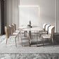 Rectangle Sintered Stone Top Table Contemporary Metal Base Dining Table Clearhalo 'Dining Tables & Seating' 'Dining Tables' 'dining_table' 'furn' 'furn_dining_table' 'Furniture' 'Kitchen & Dining Furniture' 5291935
