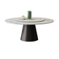 White-black Stone Round Table Turntable Home Furniture with Pedestal Base Clearhalo 'Dining Tables & Seating' 'Dining Tables' 'dining_table' 'furn' 'furn_dining_table' 'Furniture' 'Kitchen & Dining Furniture' 5291947