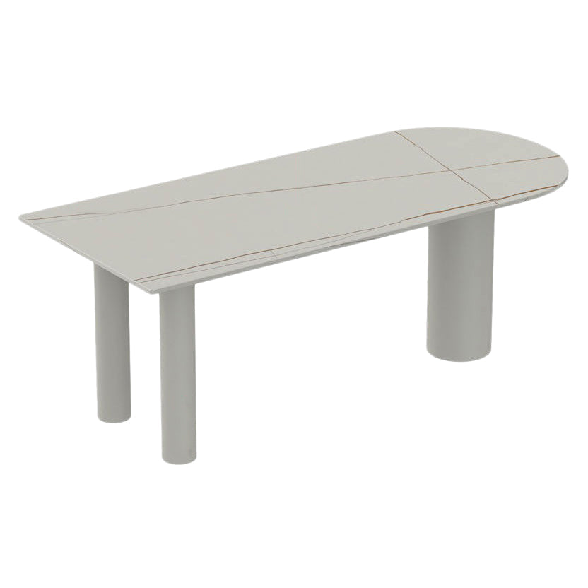 White Dining Table Contemporary Style Dinette Table for Home Kitchen Stone Without Chairs Clearhalo 'Dining Tables & Seating' 'Dining Tables' 'dining_table' 'furn' 'furn_dining_table' 'Furniture' 'Kitchen & Dining Furniture' 5291962