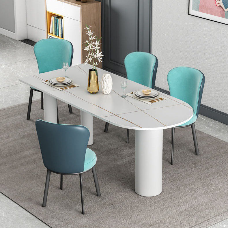 White Dining Table Contemporary Style Dinette Table for Home Kitchen Clearhalo 'Dining Tables & Seating' 'Dining Tables' 'dining_table' 'furn' 'furn_dining_table' 'Furniture' 'Kitchen & Dining Furniture' 5291963