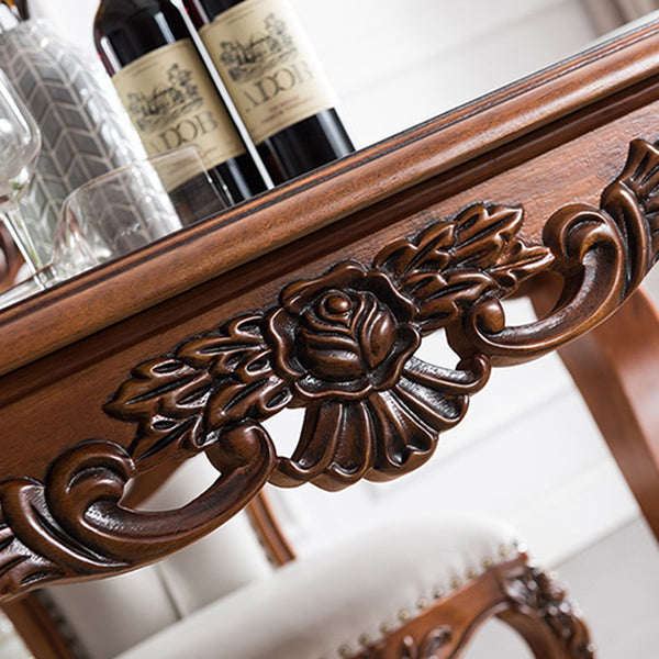 Medieval Modern Rubber Wood Dining Table for Restaurant Rectangle Table with 4 Legs Clearhalo 'Dining Tables & Seating' 'Dining Tables' 'dining_table' 'furn' 'furn_dining_table' 'Furniture' 'Kitchen & Dining Furniture' 5292011