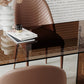 Mesa de comedor de tapa de vidrio moderna mesa de comedor de base de doble pedestal