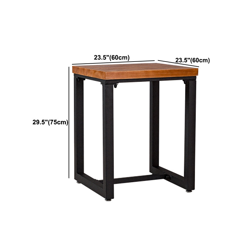 Table de bois en pin industriel pour table à manger au restaurant avec base de chevalet en métal