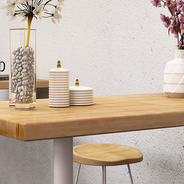 Industrial Pine Wood Table for Restaurant Dining Table with Metal Pedestal Base Clearhalo 'Dining Tables & Seating' 'Dining Tables' 'dining_table' 'furn' 'furn_dining_table' 'Furniture' 'Kitchen & Dining Furniture' 5292080