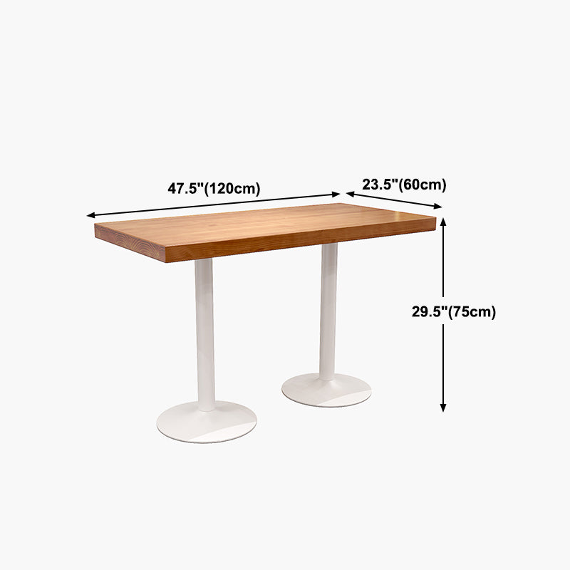 Industrial Pine Wood Table for Restaurant Dining Table with Metal Pedestal Base Clearhalo 'Dining Tables & Seating' 'Dining Tables' 'dining_table' 'furn' 'furn_dining_table' 'Furniture' 'Kitchen & Dining Furniture' 5292086
