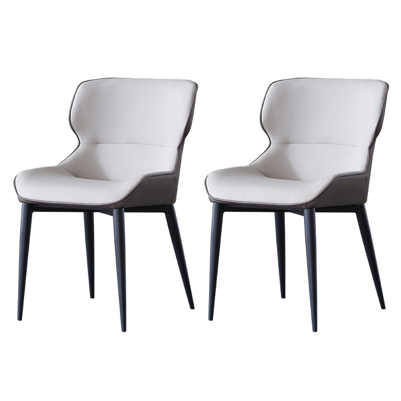 Silla lateral del ala de la silla de comedor de cuero de cuero sintética para uso doméstico