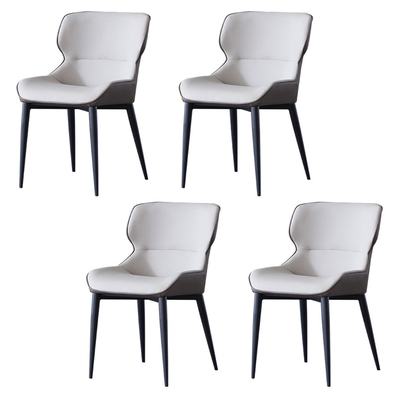 Silla lateral del ala de la silla de comedor de cuero de cuero sintética para uso doméstico