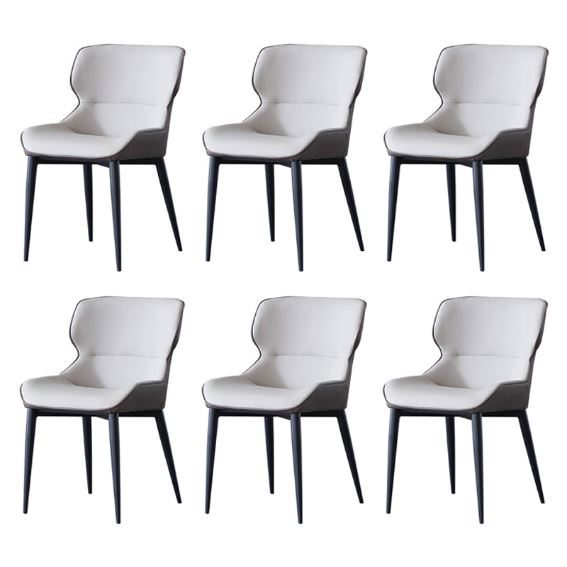 Silla lateral del ala de la silla de comedor de cuero de cuero sintética para uso doméstico