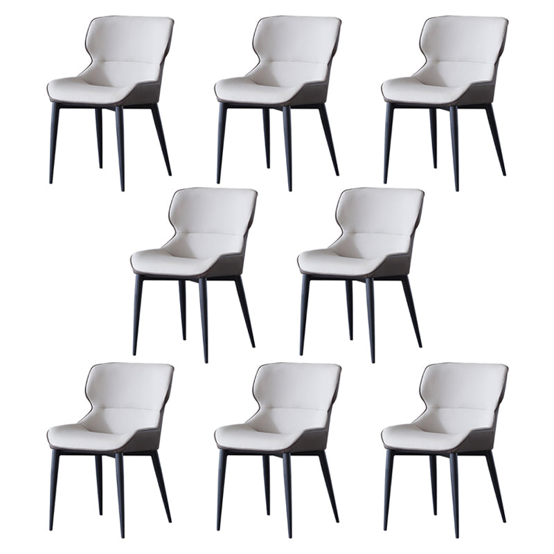 Silla lateral del ala de la silla de comedor de cuero de cuero sintética para uso doméstico