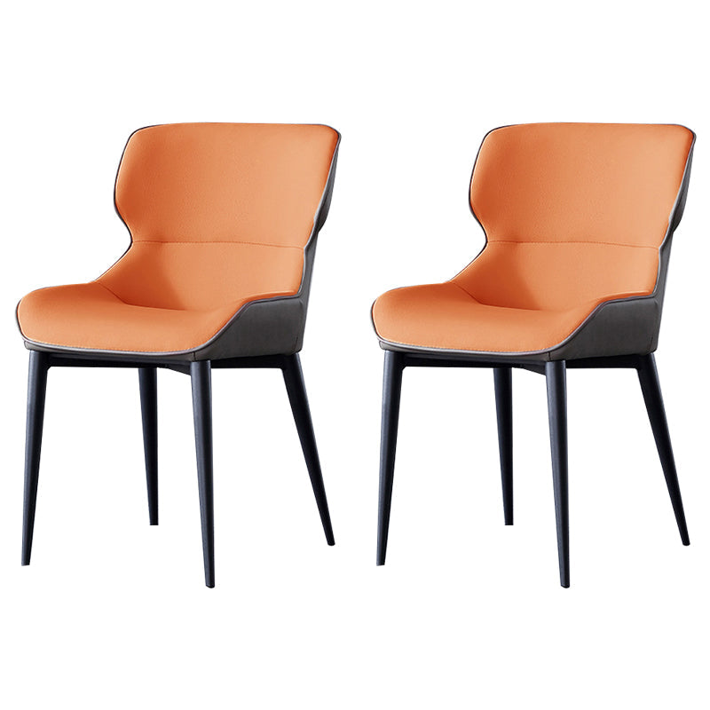 Silla lateral del ala de la silla de comedor de cuero de cuero sintética para uso doméstico