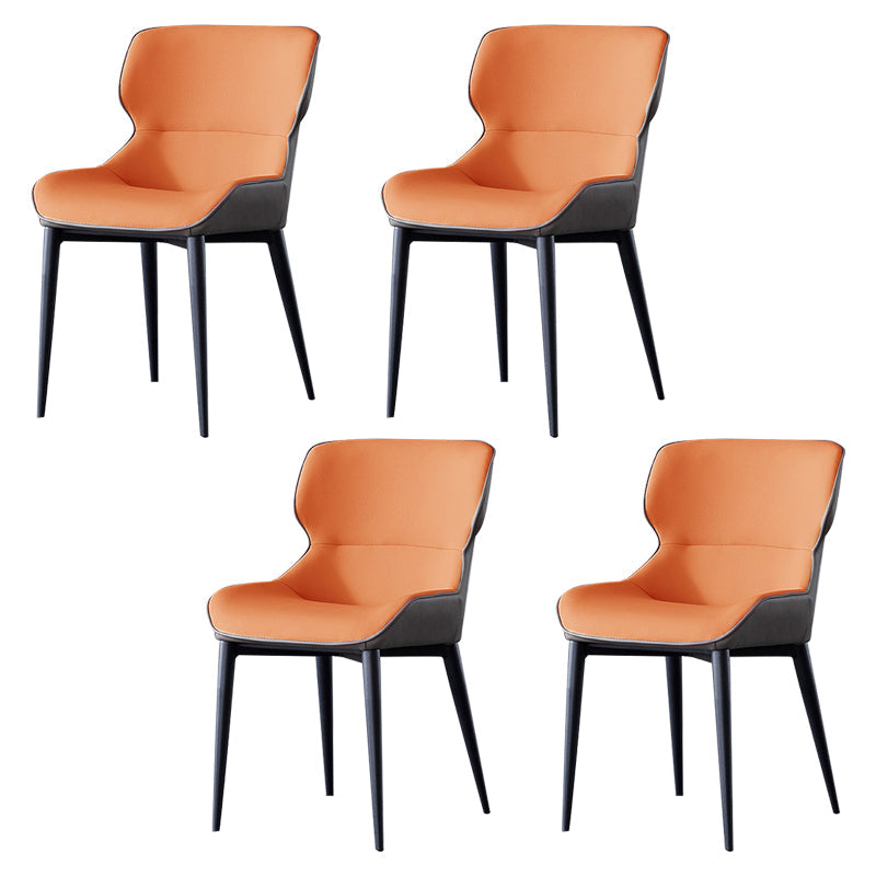 Silla lateral del ala de la silla de comedor de cuero de cuero sintética para uso doméstico