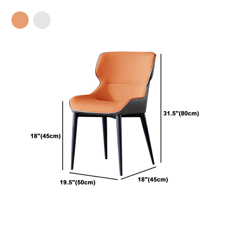Silla lateral del ala de la silla de comedor de cuero de cuero sintética para uso doméstico