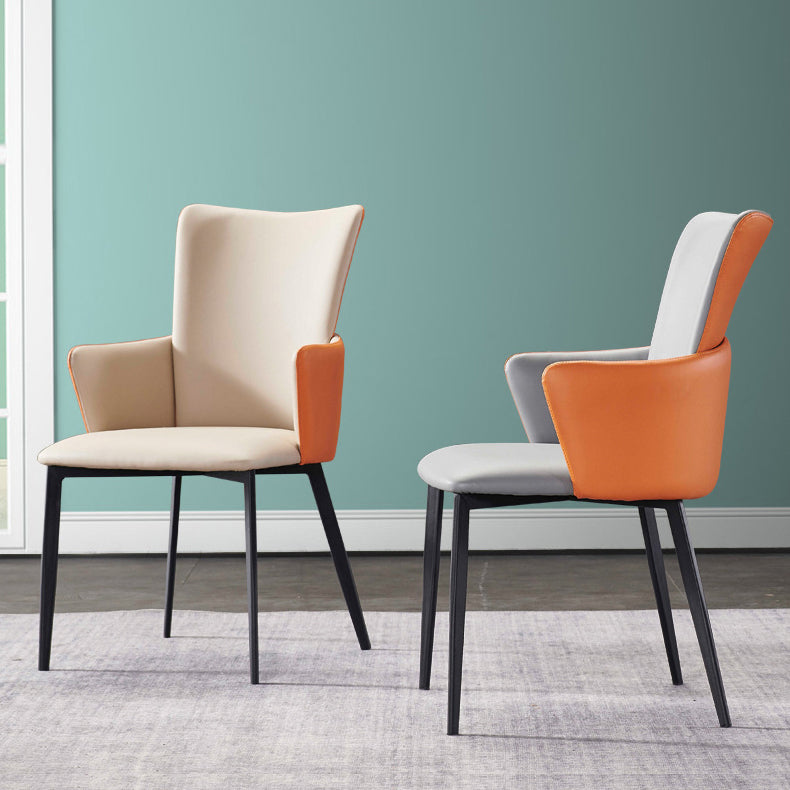 Sedie in stile contemporaneo sedie a braccio per cucina con gambe metalliche