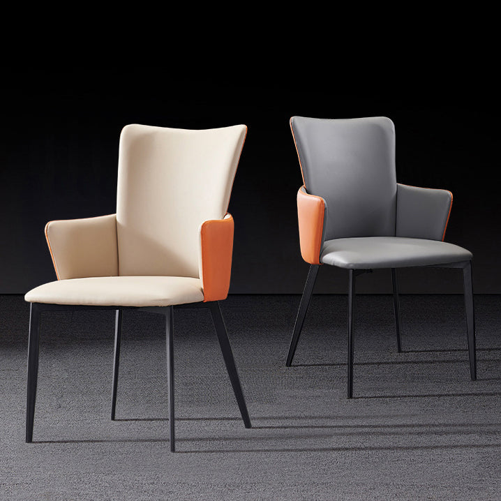 Sedie in stile contemporaneo sedie a braccio per cucina con gambe metalliche