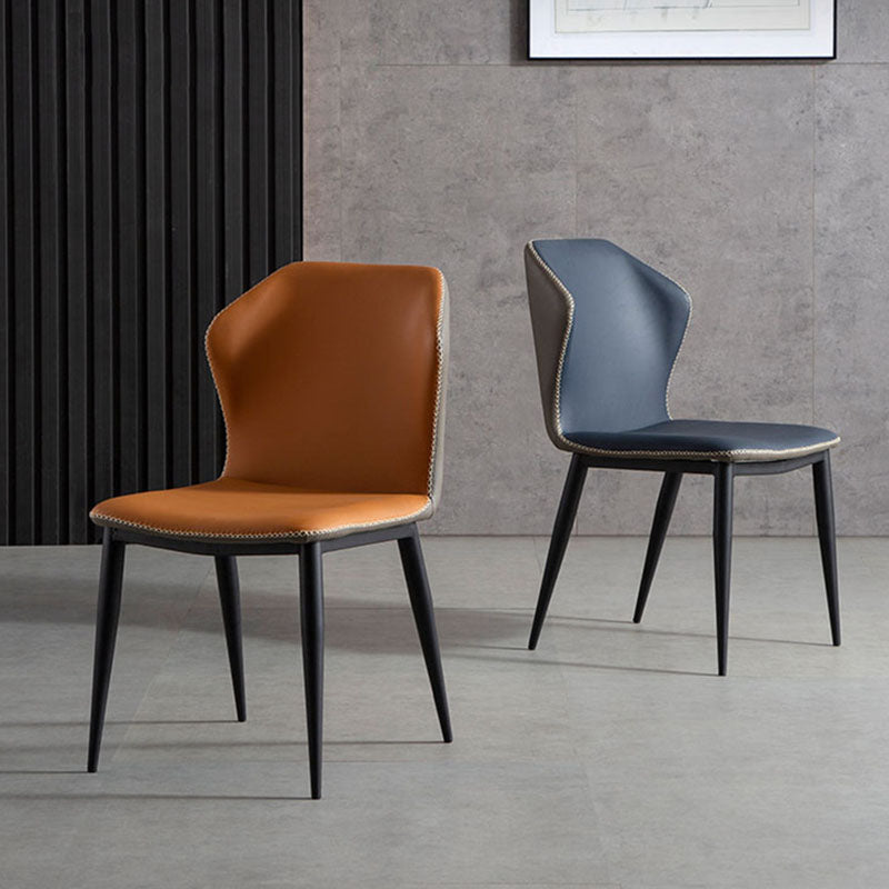 Chaise de salle à manger en acier contemporain meubles letéraux en arrière en finition mate pour la maison