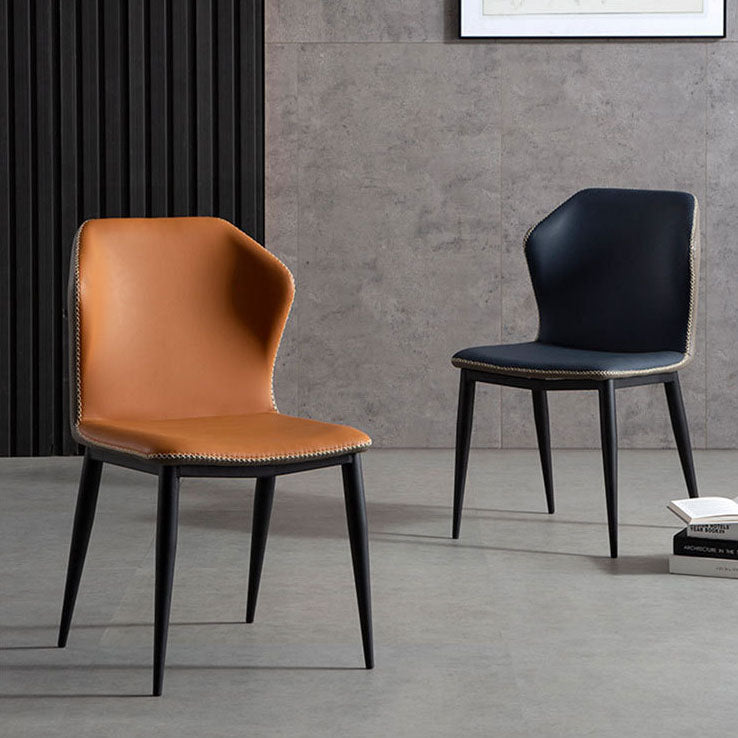 Chaise de salle à manger en acier contemporain meubles letéraux en arrière en finition mate pour la maison