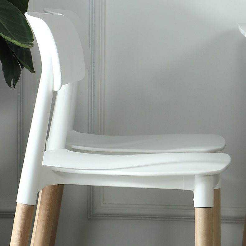 Plastic Dining Chairs Contemporary Open Back Dining Side Furniture in Matte Finish Clearhalo 'Dining Chairs' 'Dining Tables & Seating' 'dining_chair' 'furn' 'furn_dining_chair' 'Furniture' 'Kitchen & Dining Furniture' 5292284