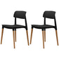 Plastic Dining Chairs Contemporary Open Back Dining Side Furniture in Matte Finish Black 2 Piece Set Clearhalo 'Dining Chairs' 'Dining Tables & Seating' 'dining_chair' 'furn' 'furn_dining_chair' 'Furniture' 'Kitchen & Dining Furniture' 5292288