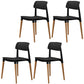Plastic Dining Chairs Contemporary Open Back Dining Side Furniture in Matte Finish Black 4 Piece Set Clearhalo 'Dining Chairs' 'Dining Tables & Seating' 'dining_chair' 'furn' 'furn_dining_chair' 'Furniture' 'Kitchen & Dining Furniture' 5292289