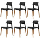 Plastic Dining Chairs Contemporary Open Back Dining Side Furniture in Matte Finish Black 6 Piece Set Clearhalo 'Dining Chairs' 'Dining Tables & Seating' 'dining_chair' 'furn' 'furn_dining_chair' 'Furniture' 'Kitchen & Dining Furniture' 5292292