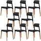 Plastic Dining Chairs Contemporary Open Back Dining Side Furniture in Matte Finish Black 8 Piece Set Clearhalo 'Dining Chairs' 'Dining Tables & Seating' 'dining_chair' 'furn' 'furn_dining_chair' 'Furniture' 'Kitchen & Dining Furniture' 5292294
