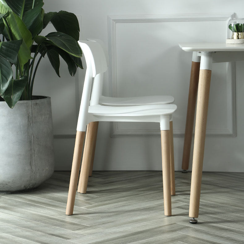 Plastic Dining Chairs Contemporary Open Back Dining Side Furniture in Matte Finish Clearhalo 'Dining Chairs' 'Dining Tables & Seating' 'dining_chair' 'furn' 'furn_dining_chair' 'Furniture' 'Kitchen & Dining Furniture' 5292296