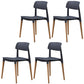 Plastic Dining Chairs Contemporary Open Back Dining Side Furniture in Matte Finish Grey 4 Piece Set Clearhalo 'Dining Chairs' 'Dining Tables & Seating' 'dining_chair' 'furn' 'furn_dining_chair' 'Furniture' 'Kitchen & Dining Furniture' 5292298
