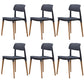 Plastic Dining Chairs Contemporary Open Back Dining Side Furniture in Matte Finish Grey 6 Piece Set Clearhalo 'Dining Chairs' 'Dining Tables & Seating' 'dining_chair' 'furn' 'furn_dining_chair' 'Furniture' 'Kitchen & Dining Furniture' 5292300