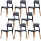 Plastic Dining Chairs Contemporary Open Back Dining Side Furniture in Matte Finish Grey 8 Piece Set Clearhalo 'Dining Chairs' 'Dining Tables & Seating' 'dining_chair' 'furn' 'furn_dining_chair' 'Furniture' 'Kitchen & Dining Furniture' 5292301
