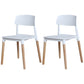 Plastic Dining Chairs Contemporary Open Back Dining Side Furniture in Matte Finish White 2 Piece Set Clearhalo 'Dining Chairs' 'Dining Tables & Seating' 'dining_chair' 'furn' 'furn_dining_chair' 'Furniture' 'Kitchen & Dining Furniture' 5292302