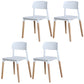 Plastic Dining Chairs Contemporary Open Back Dining Side Furniture in Matte Finish White 4 Piece Set Clearhalo 'Dining Chairs' 'Dining Tables & Seating' 'dining_chair' 'furn' 'furn_dining_chair' 'Furniture' 'Kitchen & Dining Furniture' 5292303