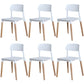 Plastic Dining Chairs Contemporary Open Back Dining Side Furniture in Matte Finish White 6 Piece Set Clearhalo 'Dining Chairs' 'Dining Tables & Seating' 'dining_chair' 'furn' 'furn_dining_chair' 'Furniture' 'Kitchen & Dining Furniture' 5292304