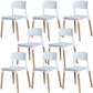 Plastic Dining Chairs Contemporary Open Back Dining Side Furniture in Matte Finish White 8 Piece Set Clearhalo 'Dining Chairs' 'Dining Tables & Seating' 'dining_chair' 'furn' 'furn_dining_chair' 'Furniture' 'Kitchen & Dining Furniture' 5292305