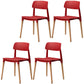 Plastic Dining Chairs Contemporary Open Back Dining Side Furniture in Matte Finish Red 4 Piece Set Clearhalo 'Dining Chairs' 'Dining Tables & Seating' 'dining_chair' 'furn' 'furn_dining_chair' 'Furniture' 'Kitchen & Dining Furniture' 5292307