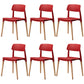 Plastic Dining Chairs Contemporary Open Back Dining Side Furniture in Matte Finish Red 6 Piece Set Clearhalo 'Dining Chairs' 'Dining Tables & Seating' 'dining_chair' 'furn' 'furn_dining_chair' 'Furniture' 'Kitchen & Dining Furniture' 5292308