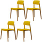 Plastic Dining Chairs Contemporary Open Back Dining Side Furniture in Matte Finish Yellow 4 Piece Set Clearhalo 'Dining Chairs' 'Dining Tables & Seating' 'dining_chair' 'furn' 'furn_dining_chair' 'Furniture' 'Kitchen & Dining Furniture' 5292311