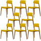 Plastic Dining Chairs Contemporary Open Back Dining Side Furniture in Matte Finish Yellow 8 Piece Set Clearhalo 'Dining Chairs' 'Dining Tables & Seating' 'dining_chair' 'furn' 'furn_dining_chair' 'Furniture' 'Kitchen & Dining Furniture' 5292313