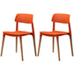 Plastic Dining Chairs Contemporary Open Back Dining Side Furniture in Matte Finish Orange 2 Piece Set Clearhalo 'Dining Chairs' 'Dining Tables & Seating' 'dining_chair' 'furn' 'furn_dining_chair' 'Furniture' 'Kitchen & Dining Furniture' 5292314