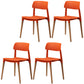 Plastic Dining Chairs Contemporary Open Back Dining Side Furniture in Matte Finish Orange 4 Piece Set Clearhalo 'Dining Chairs' 'Dining Tables & Seating' 'dining_chair' 'furn' 'furn_dining_chair' 'Furniture' 'Kitchen & Dining Furniture' 5292315