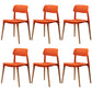 Plastic Dining Chairs Contemporary Open Back Dining Side Furniture in Matte Finish Orange 6 Piece Set Clearhalo 'Dining Chairs' 'Dining Tables & Seating' 'dining_chair' 'furn' 'furn_dining_chair' 'Furniture' 'Kitchen & Dining Furniture' 5292316