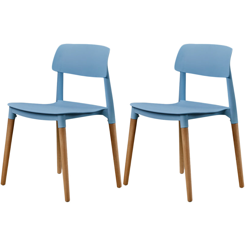 Plastic Dining Chairs Contemporary Open Back Dining Side Furniture in Matte Finish Blue 2 Piece Set Clearhalo 'Dining Chairs' 'Dining Tables & Seating' 'dining_chair' 'furn' 'furn_dining_chair' 'Furniture' 'Kitchen & Dining Furniture' 5292318
